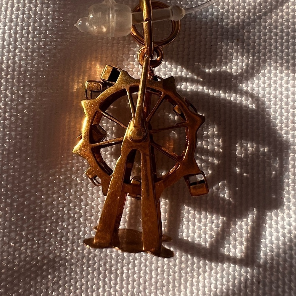 Vintage antique 1970s austrian Gold Ferris Wheel Charm Pendant movable 14K - Picture 6 of 7